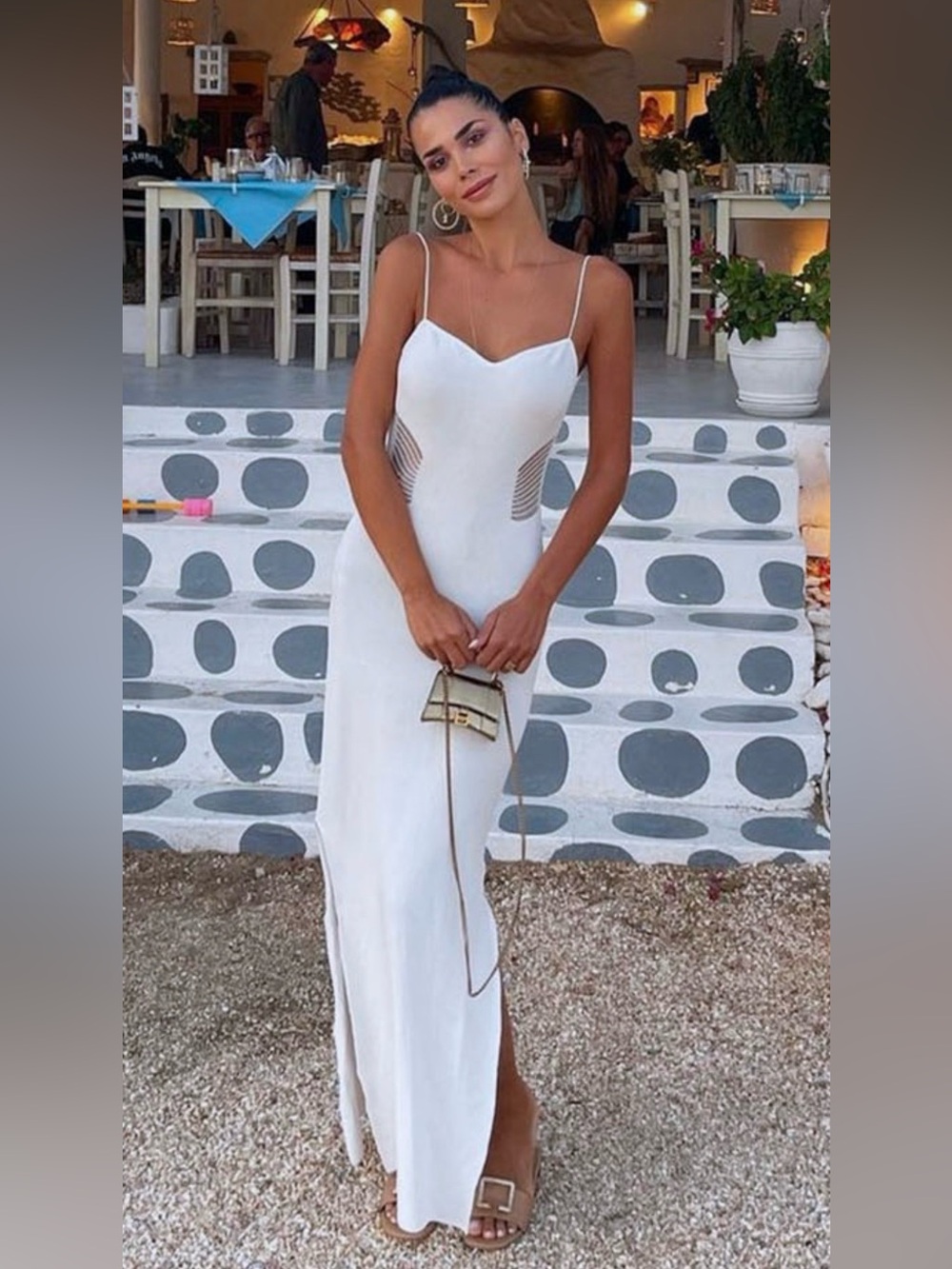 MOEVA London The Malin dress, White with Side Sheer Panels